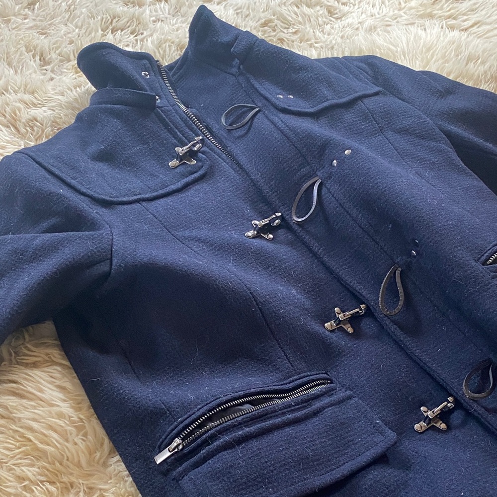 H&M Black Toggle Trench Coat - Picture 4 of 4